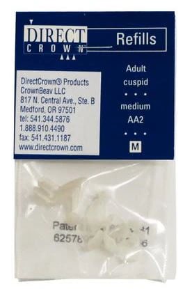 DirectCrown® Adult Anterior Cuspid Temporary Crown Refill, Medium, Upper & Lower, 8/Pkg, AA-2