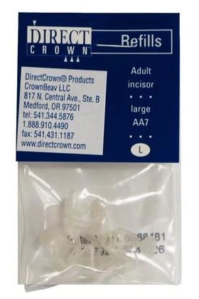 DirectCrown® Adult Anterior Incisor Temporary Crown Refill, Large, Upper and Lower Left Incisor, 8/Pkg, AA-7