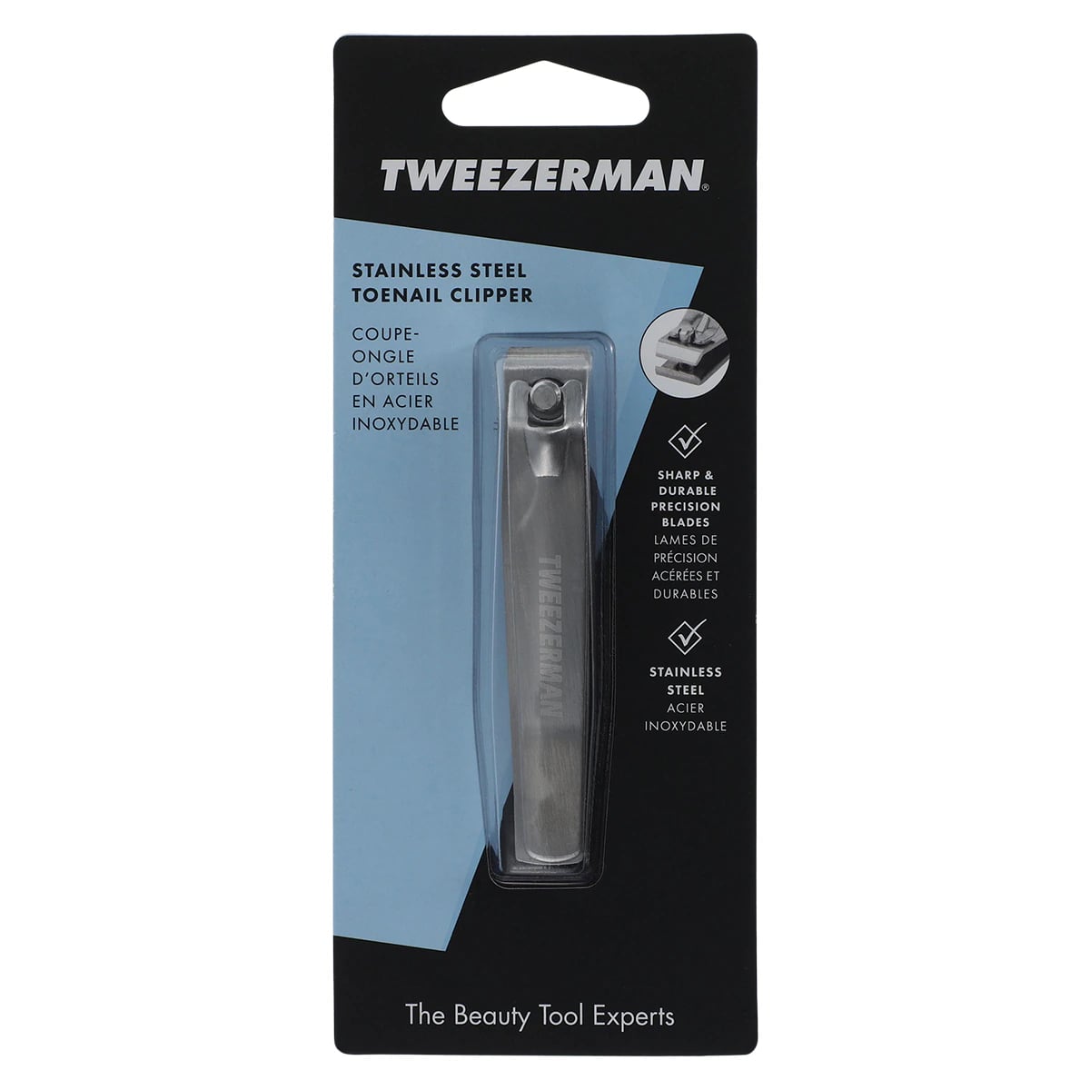 Tweezerman Toenail Clipper, Straight Edge, Stainless Steel, 3-1/2"