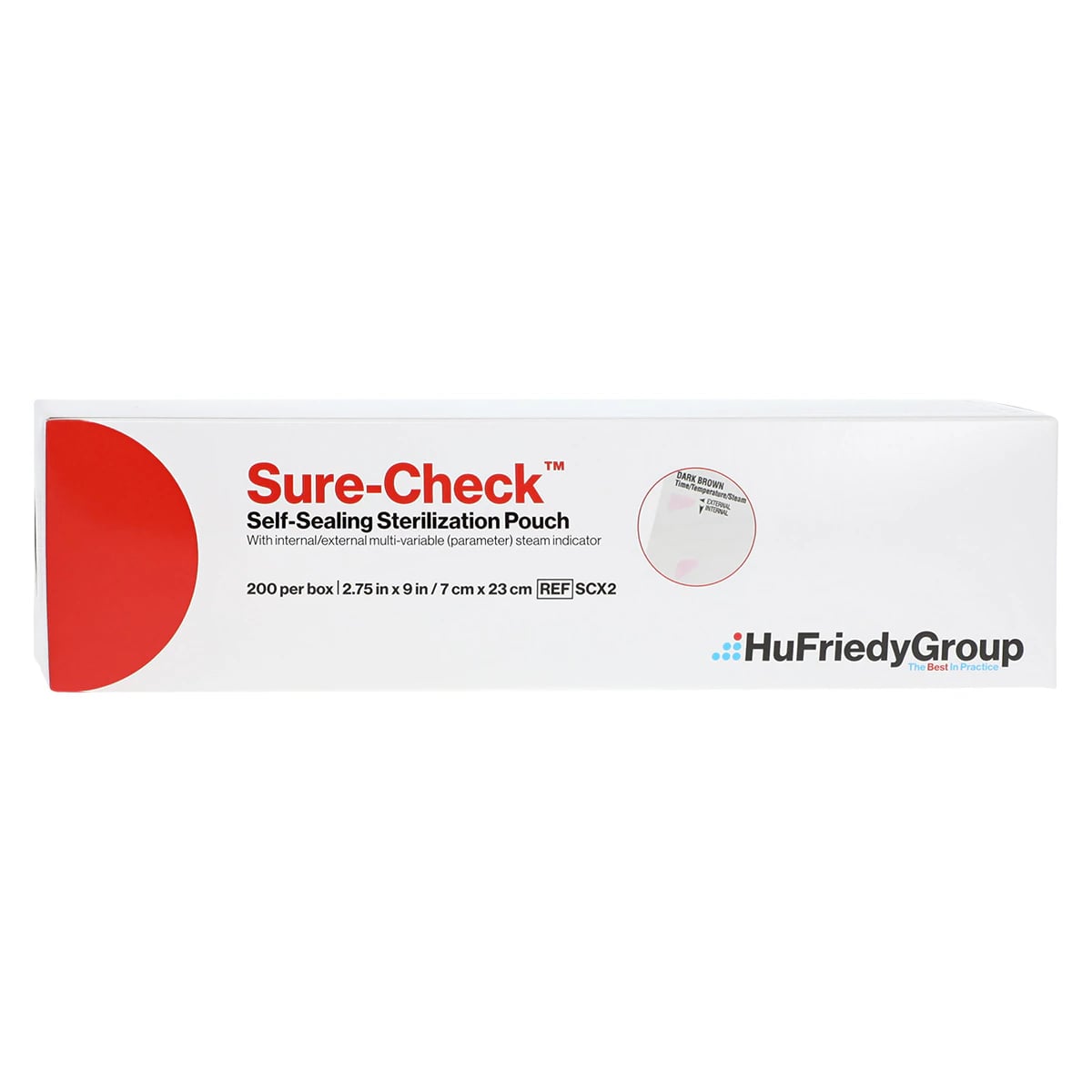 Crosstex Sure-Check Self-Seal Sterilization Pouches, 2.75" x 9", 200/Box, SCX2