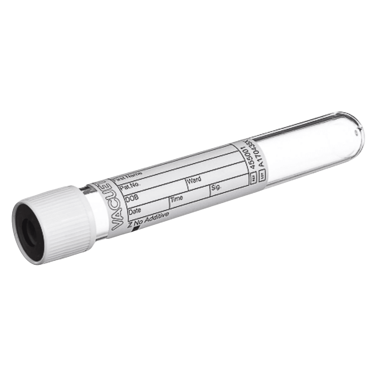 Vacuette Venous Blood Collection Tube, No Additive, 9mL, White/Black, Sterile, Non-Ridged, 1200/Case