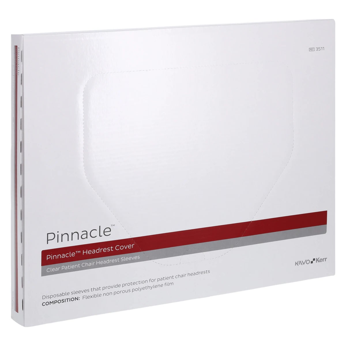 Pinnacle Headrest Covers, Clear Plastic, 9.5" x 11.5", 250/Box, 3511