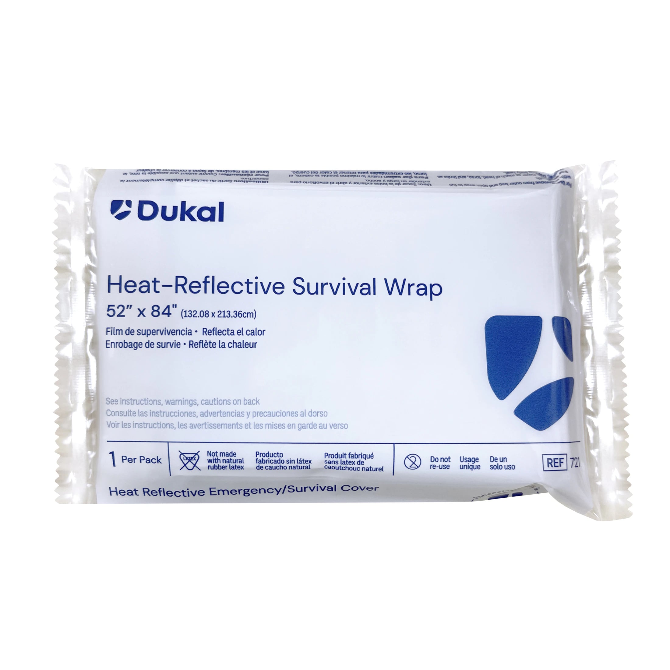 Dukal Emergency Rescue Blanket, Silver Foil, 52x84"
