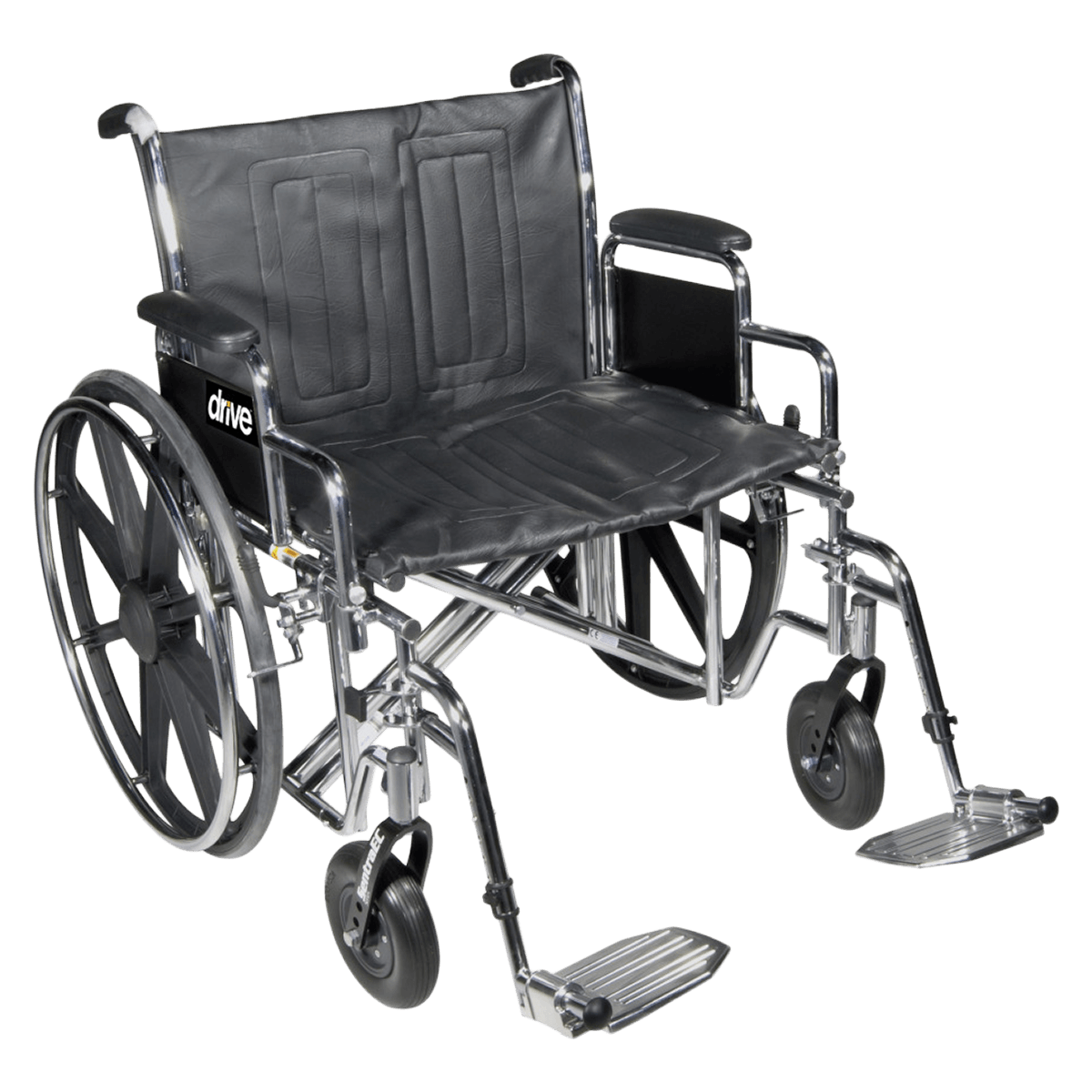 Drive Medical Sentra EC Transport Wheelchair, Heavy Duty, 450 lb Capacity