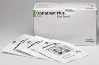 OptraDam Plus Small Refill, Preframed Latex Rubber Dam, 50/Box, Blue, 627400AN