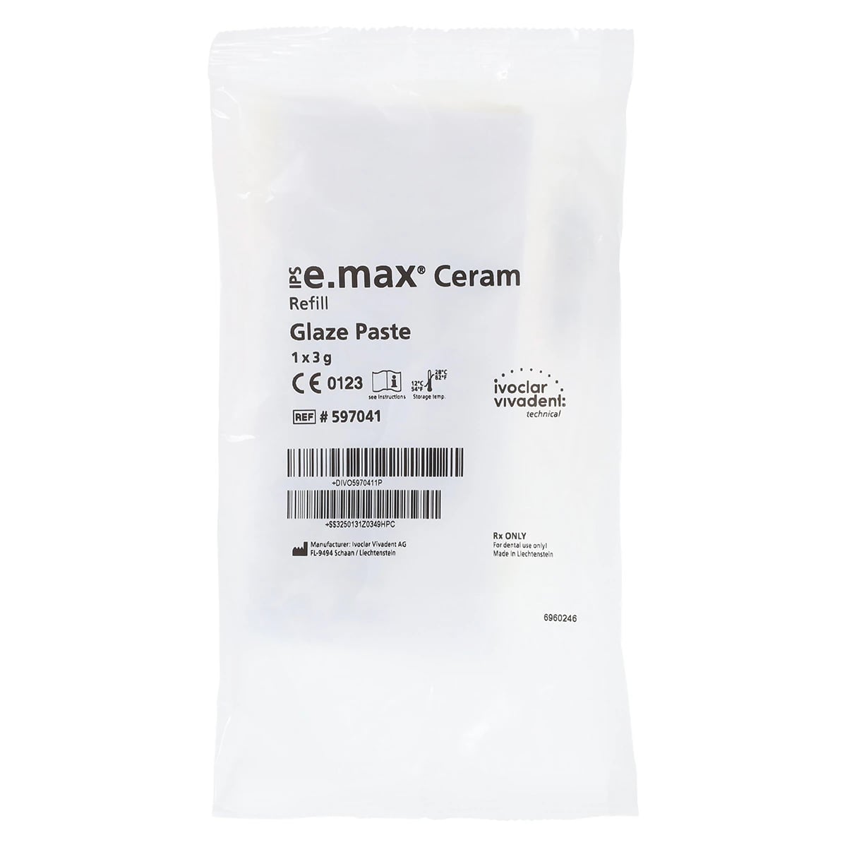IPS e.max Ceram Glaze Paste, Regular, 3 g Syringe, 1/Pkg
