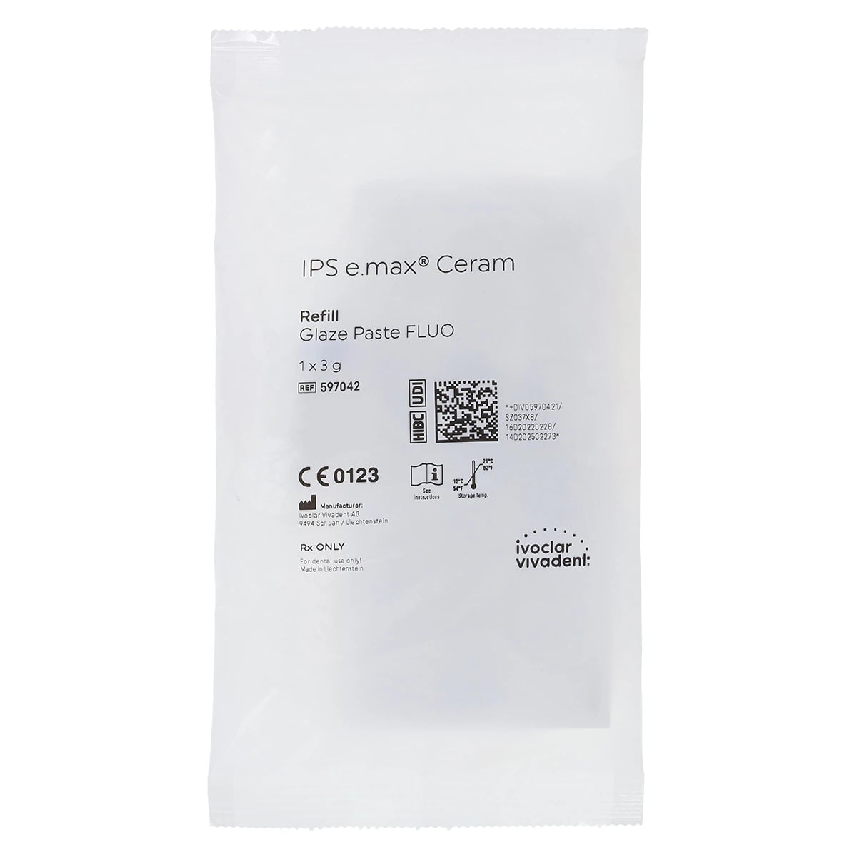 IPS e.max Ceram Glaze Paste FLUO, Fluorescent Glaze Paste, 3 g Syringe, 1/Pkg