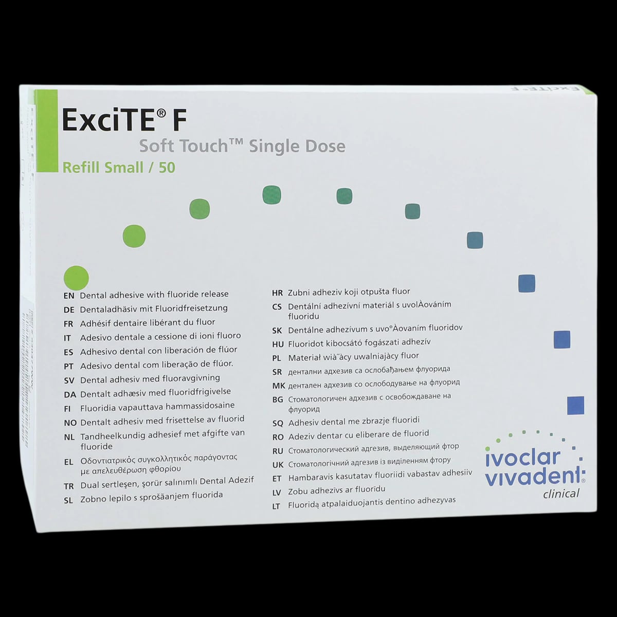 ExciTE F Light-Curing Total-Etch Adhesive, Single Dose Refill, 0.1 ml, 50/Pkg, 630377WW
