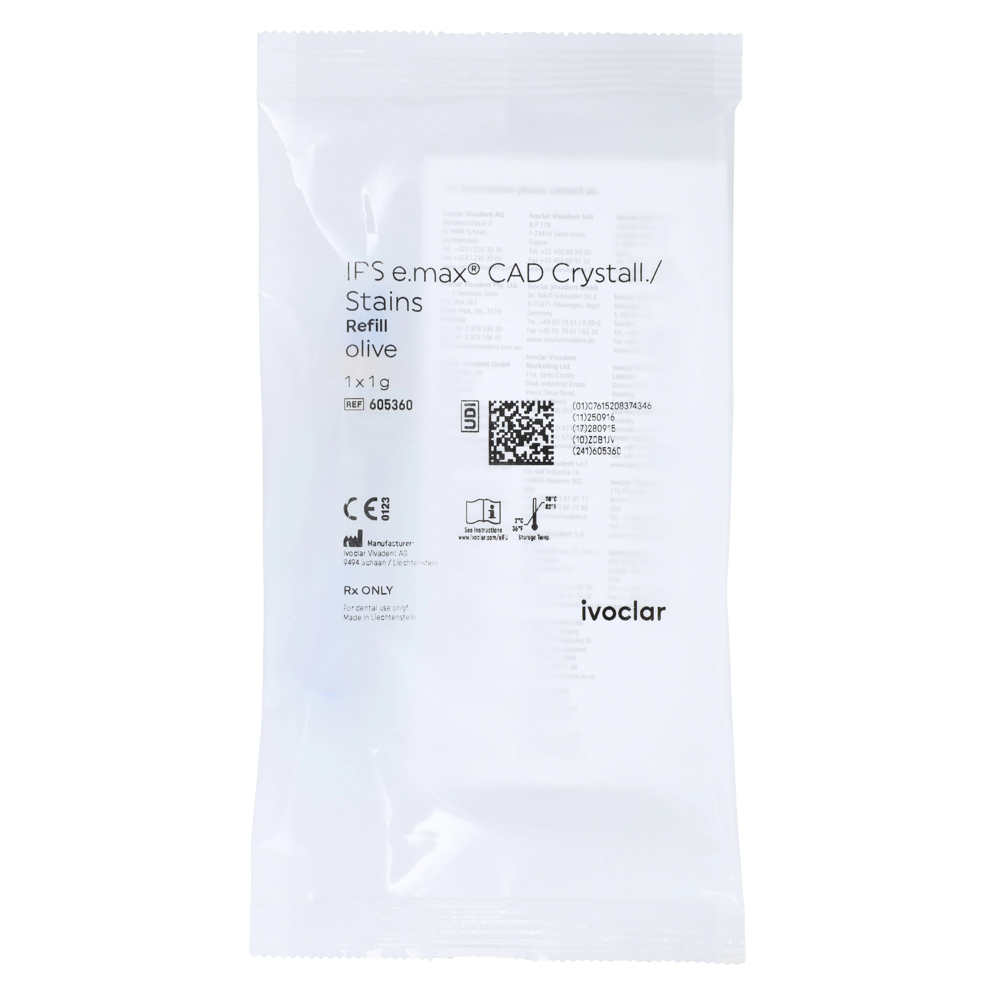 IPS e.max CAD Crystall Stains Olive 1g Syringe Refill