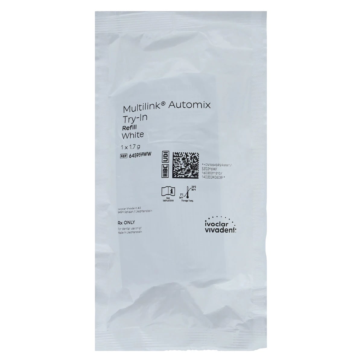 Multilink Automix NG Try-In Paste Syringe, 1.7 g, Shade White, 645959WW