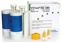 Virtual XD 380 Extra Definition VPS Impression Material, Heavy Body, Regular Set Refill, 2 x 380 mL Cartridges, Blue, 646449