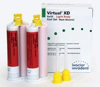 Virtual XD VPS Impression Material, Light Body, Fast Set, Refill, 2 x 50 mL Cartridges, 646461