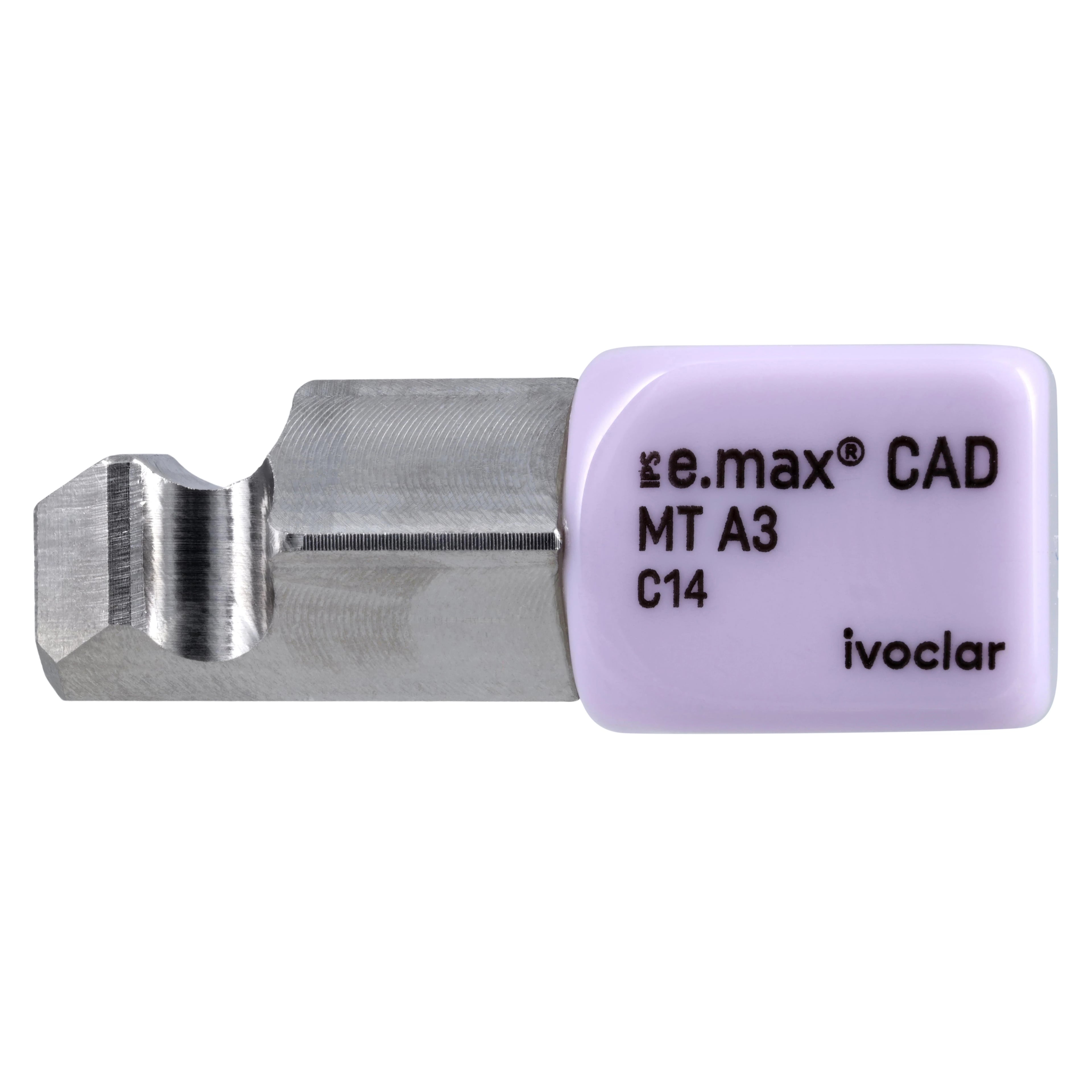 IPS e.max CAD PlanMill MT C14 A3 Lithium Disilicate Milling Blocks, Medium Translucency, Shade A3, 5/Box