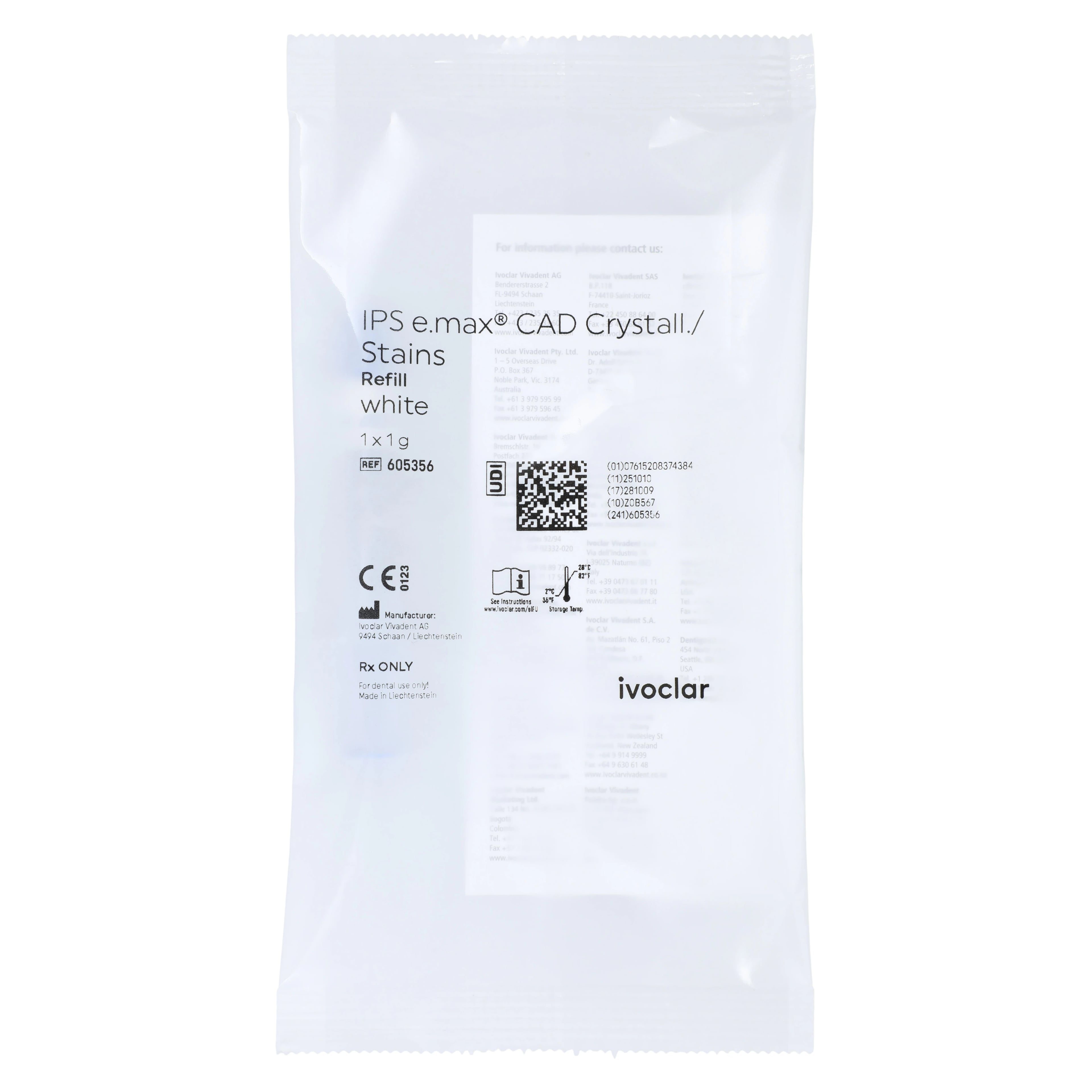 IPS e.max CAD Crystall Stains, White, 1g Syringe Refill
