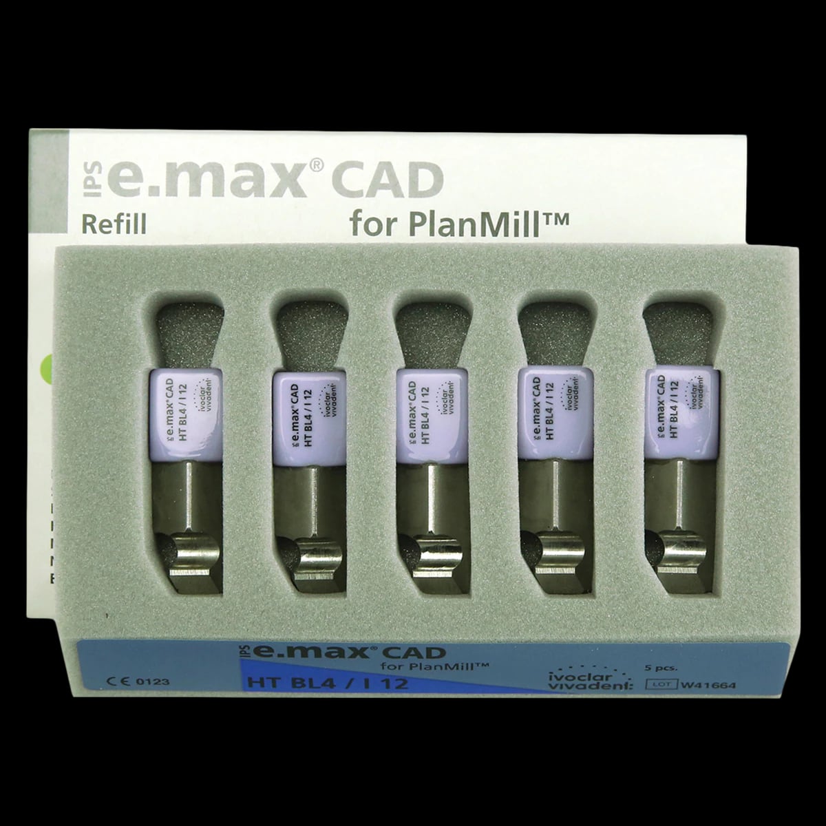 IPS e.max CAD PlanMill Blocks, High Translucency, Shade BL4, Size I12, 5/Box