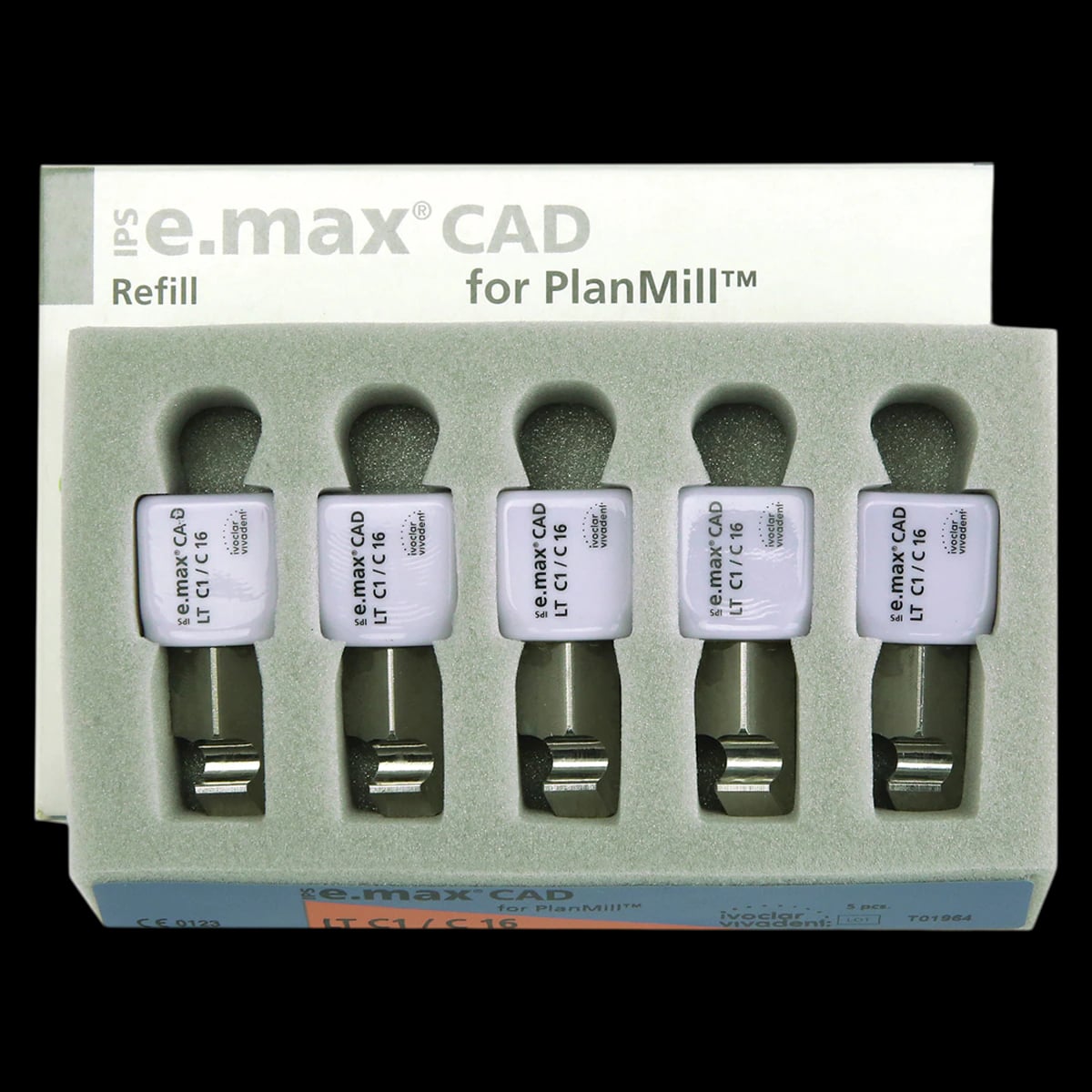 IPS e.max CAD PlanMill Blocks, Low Translucency, C16, Shade C1, 5/Box