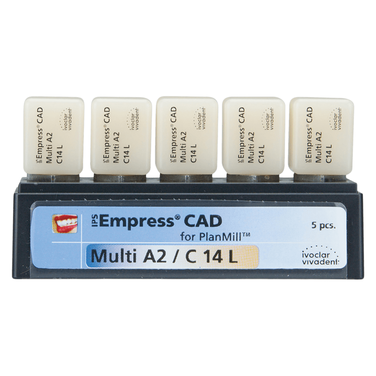 IPS Empress CAD Multi C14L Milling Blocks, Shade A2, for PlanMill, 5/Box