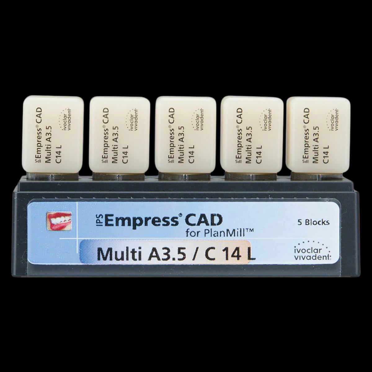 IPS Empress CAD Multi Milling Blocks, C14L, Shade A3.5, for PlanMill, 5/Box