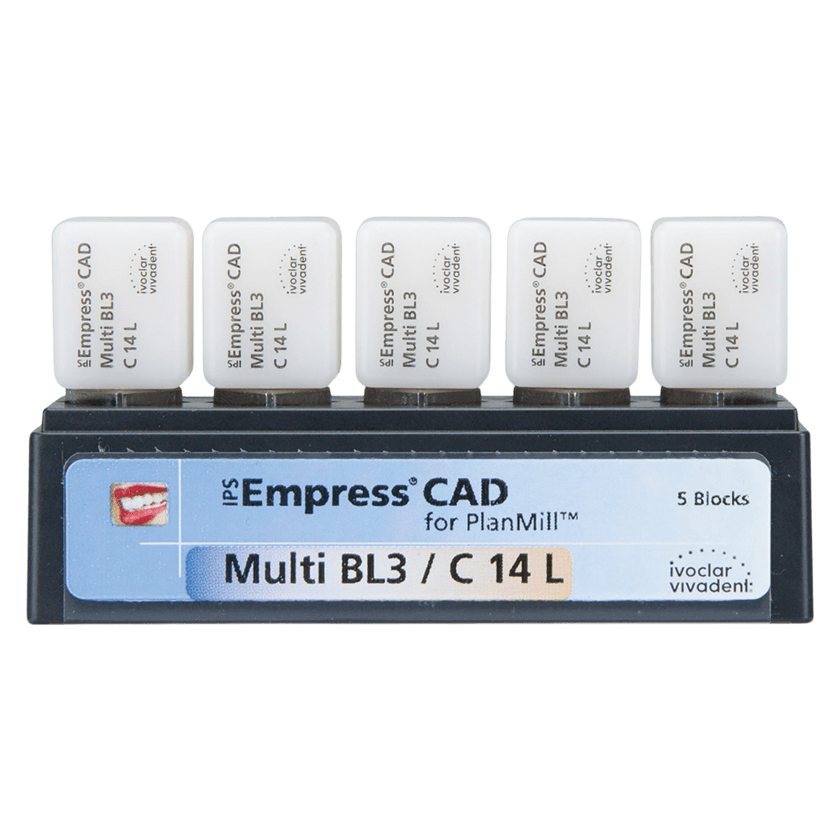 IPS Empress CAD Multi C14L Milling Blocks, Shade BL3, for PlanMill, 5/Box