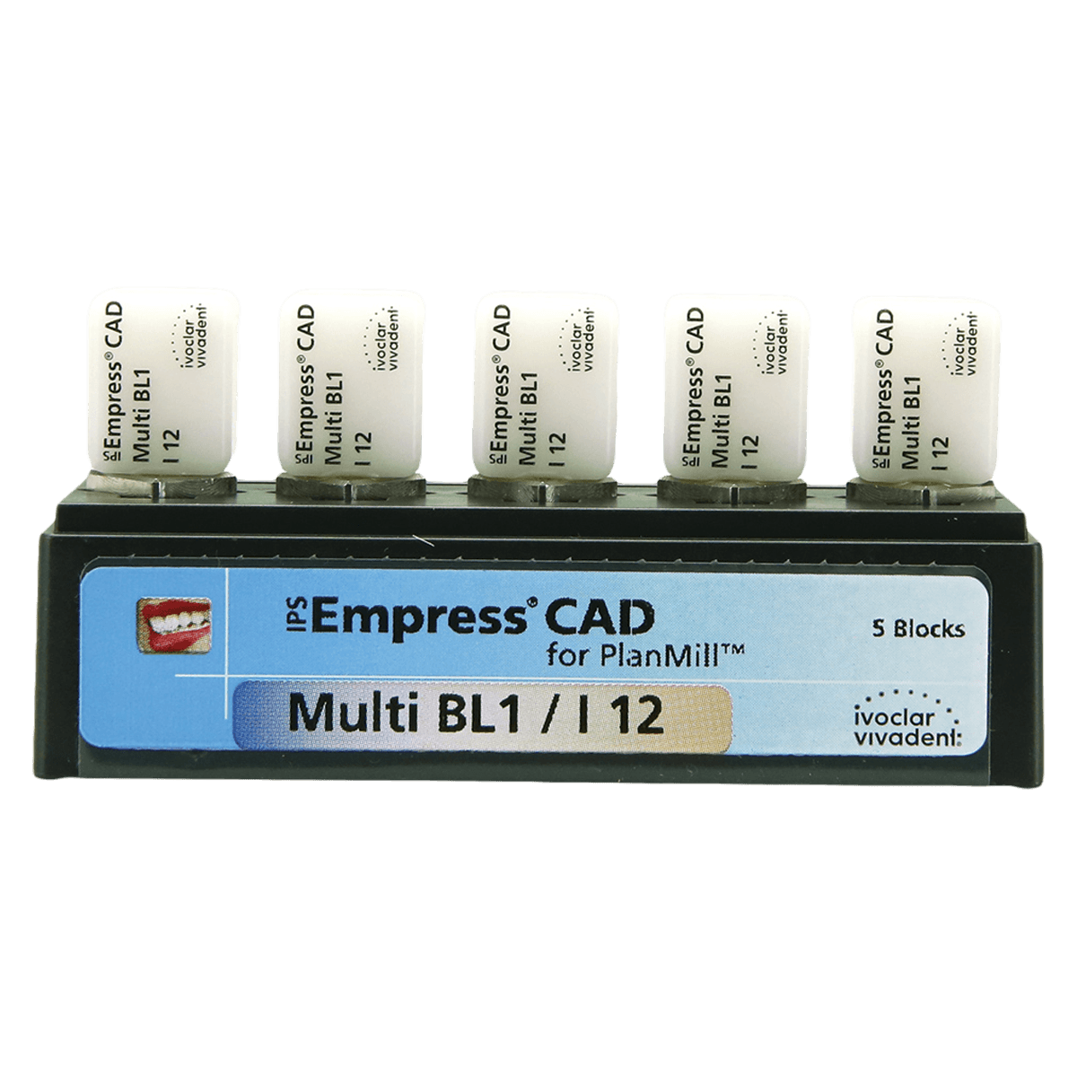 IPS Empress CAD Multi I12 Milling Blocks, Shade BL1, for PlanMill, 5/Box