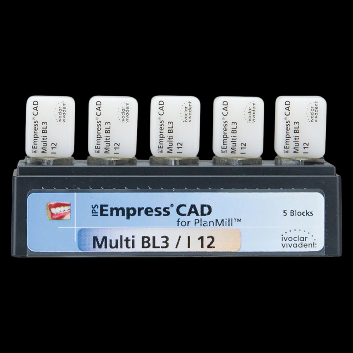 IPS Empress CAD Multi I12 Milling Blocks, Shade BL3, for PlanMill, 5/Box
