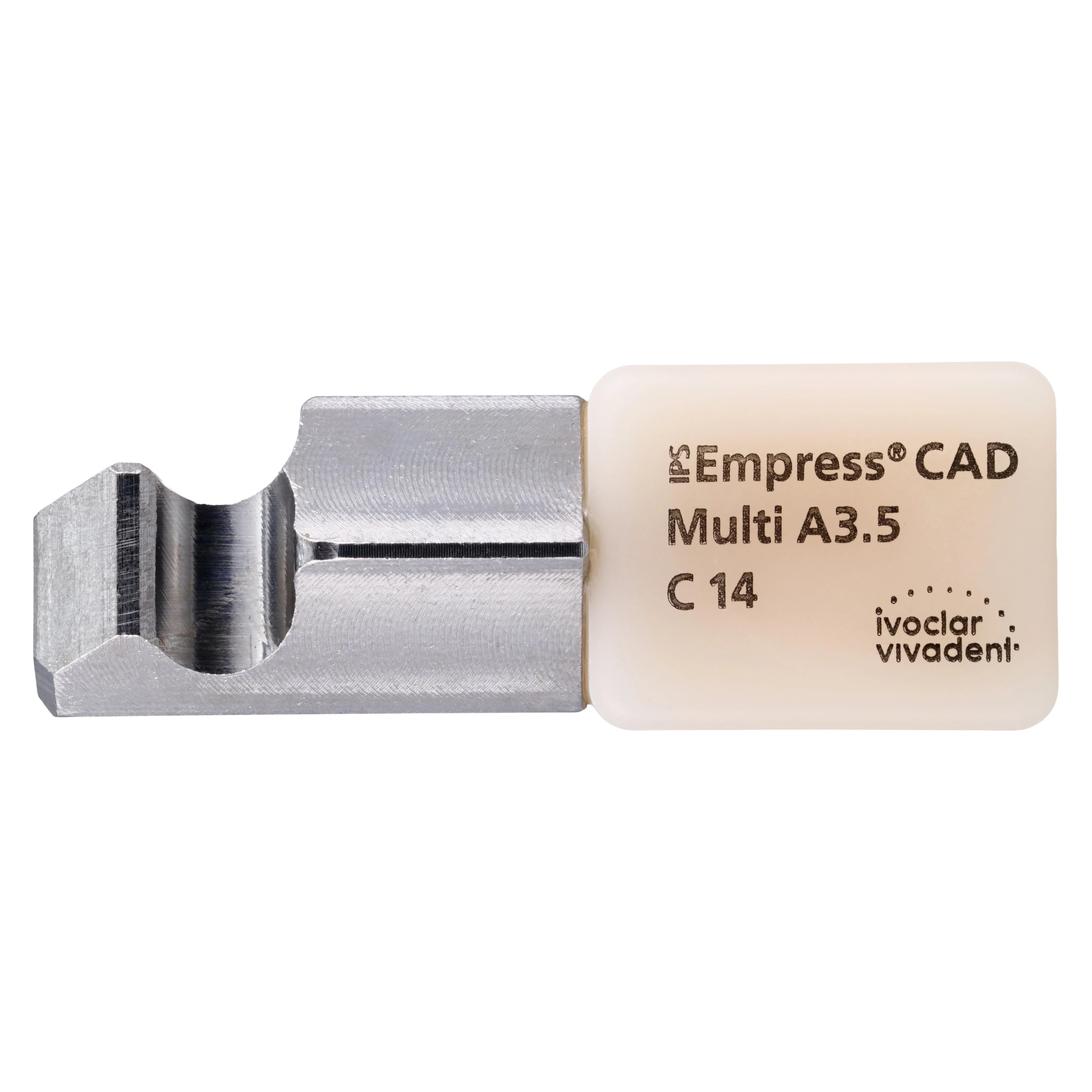 IPS Empress CAD Multi Leucite Glass-Ceramic Milling Block, C14, Shade A3.5, for PlanMill, 5/Box