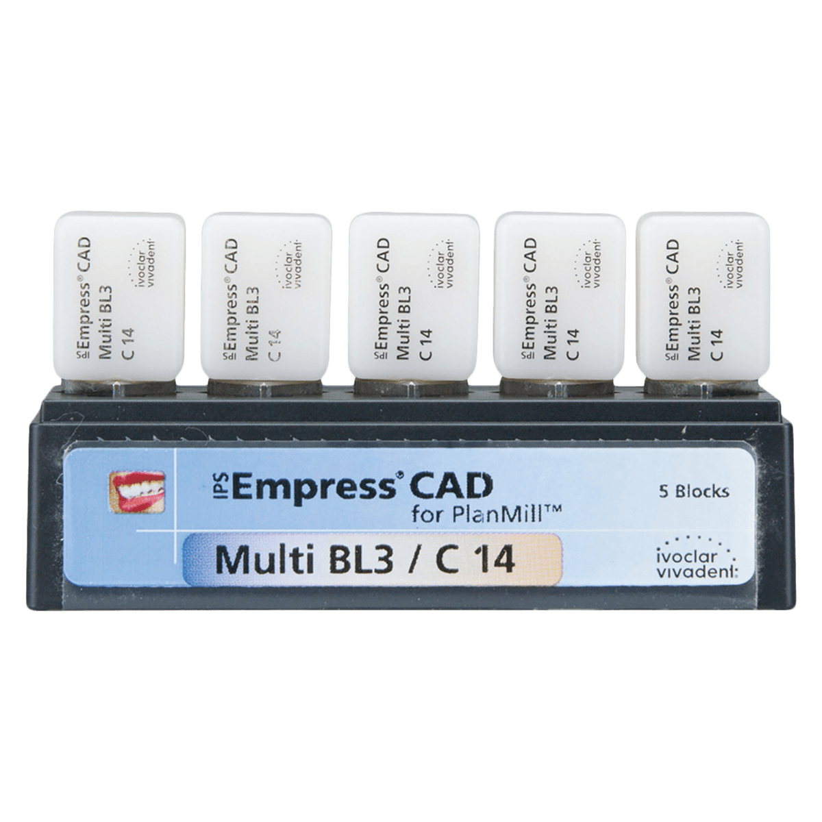 IPS Empress CAD Multi C14 Milling Blocks for PlanMill, Shade BL3, 5/Box