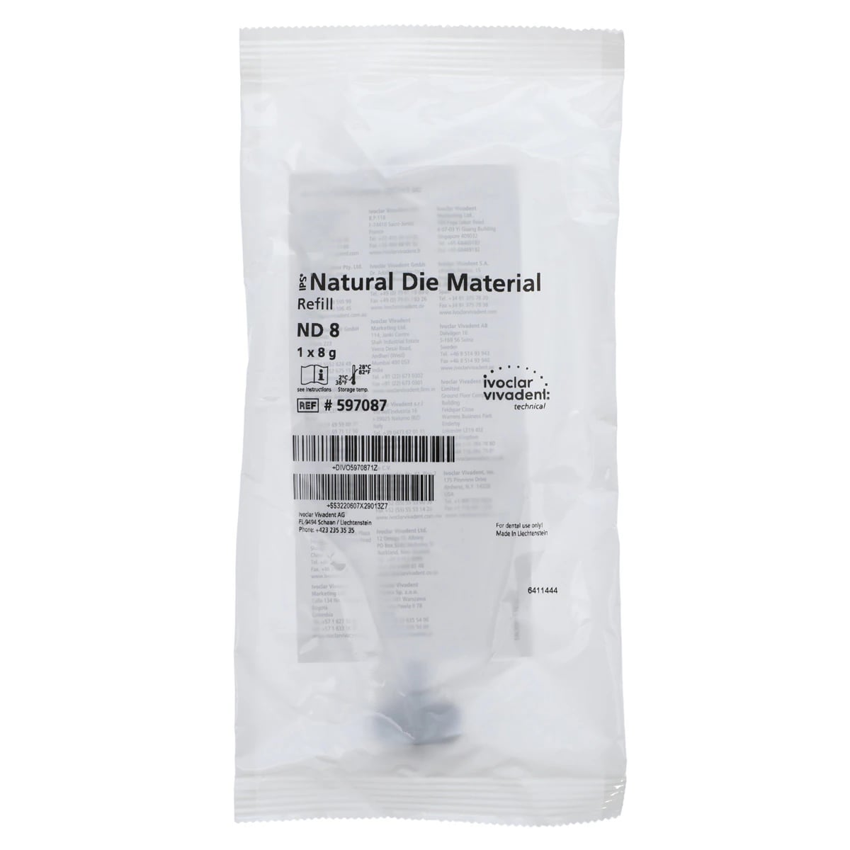 IPS® Natural Die Material 8g Syringe Shade ND8, Each, Ivoclar Vivadent