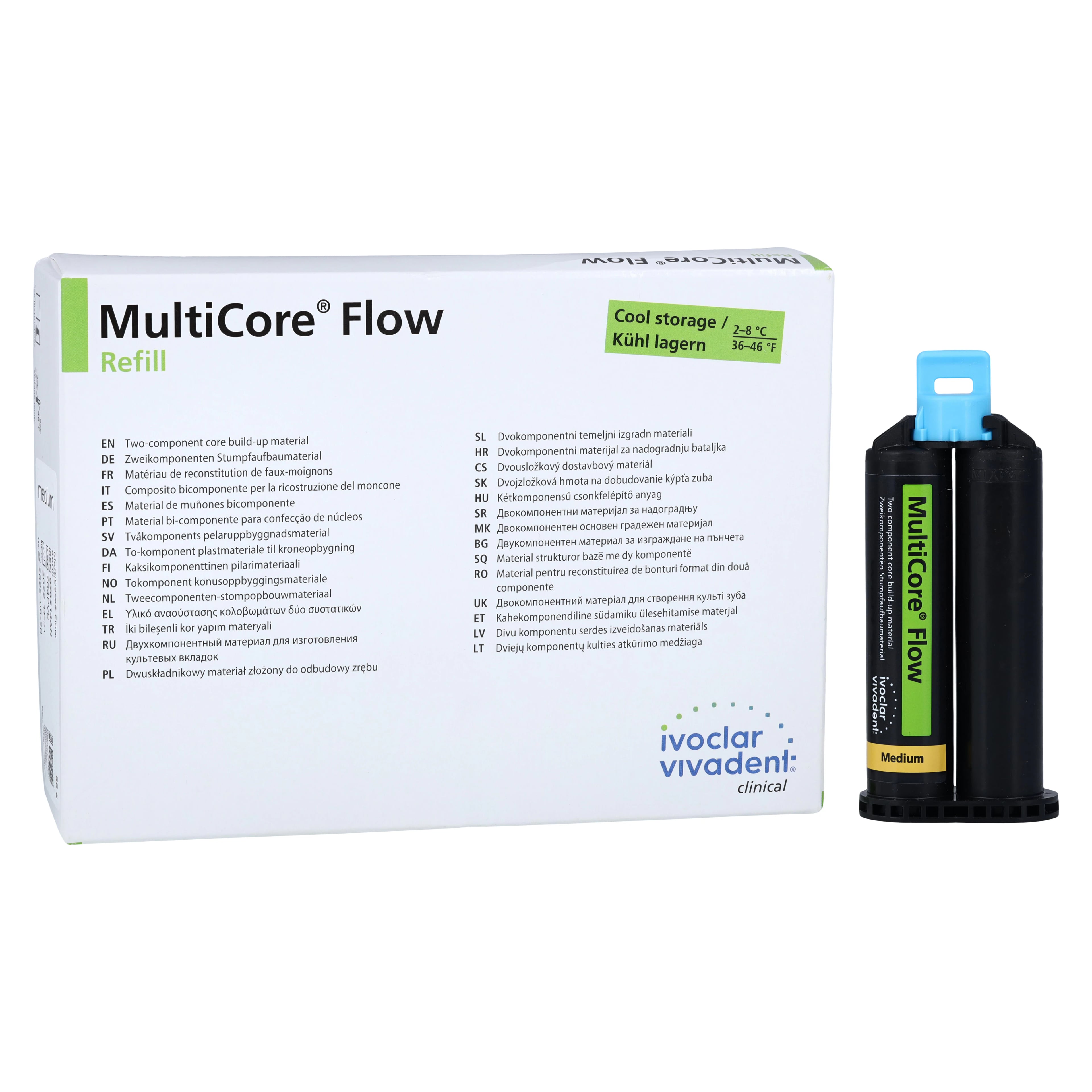 Ivoclar Vivadent MultiCore Flow Refill, 50g, Medium Shade, Cartridge, 578914AN