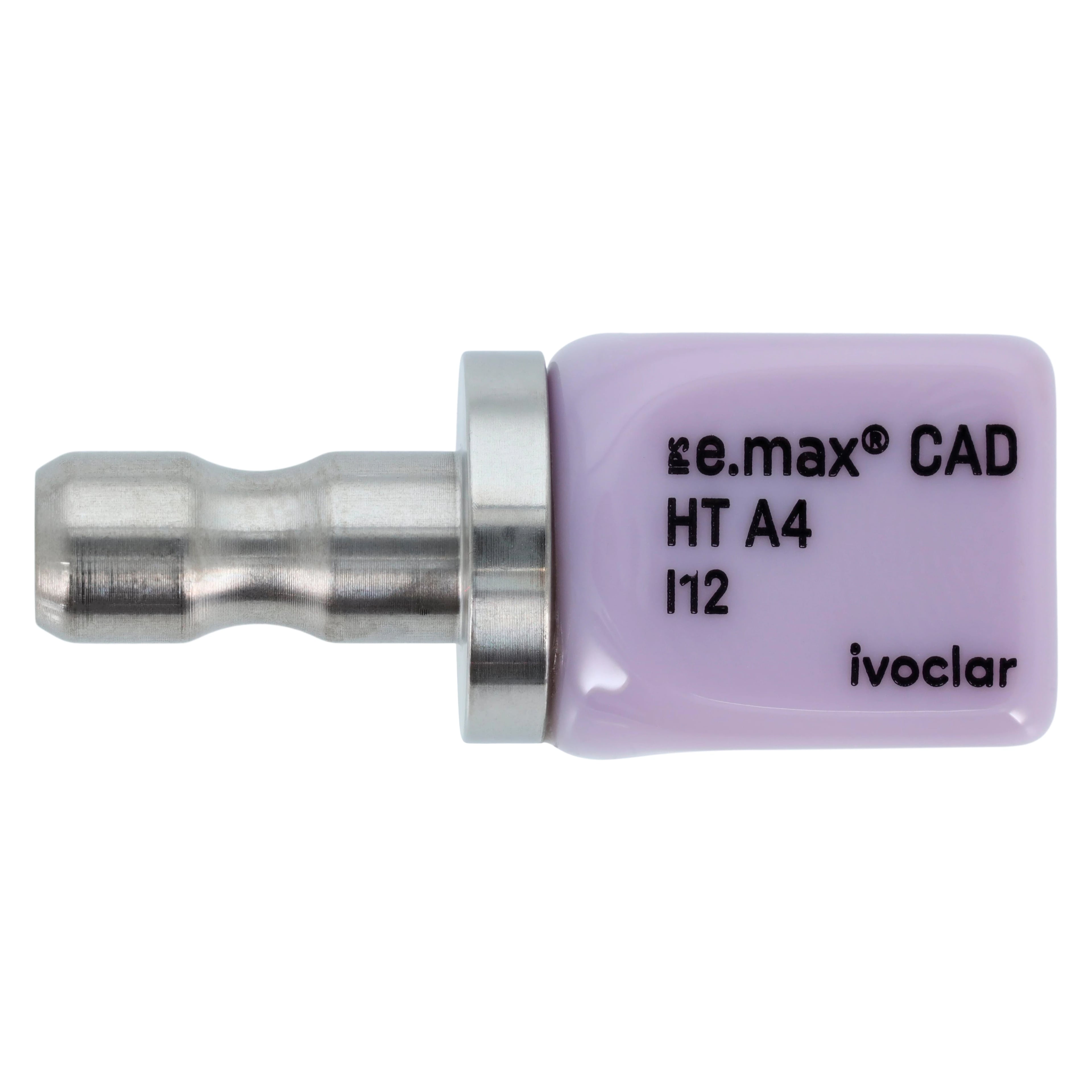 IPS e.max CAD HT (High Translucency) Lithium Disilicate Milling Block, Shade A4, Size I12, for CEREC/inLab, 5/Pkg