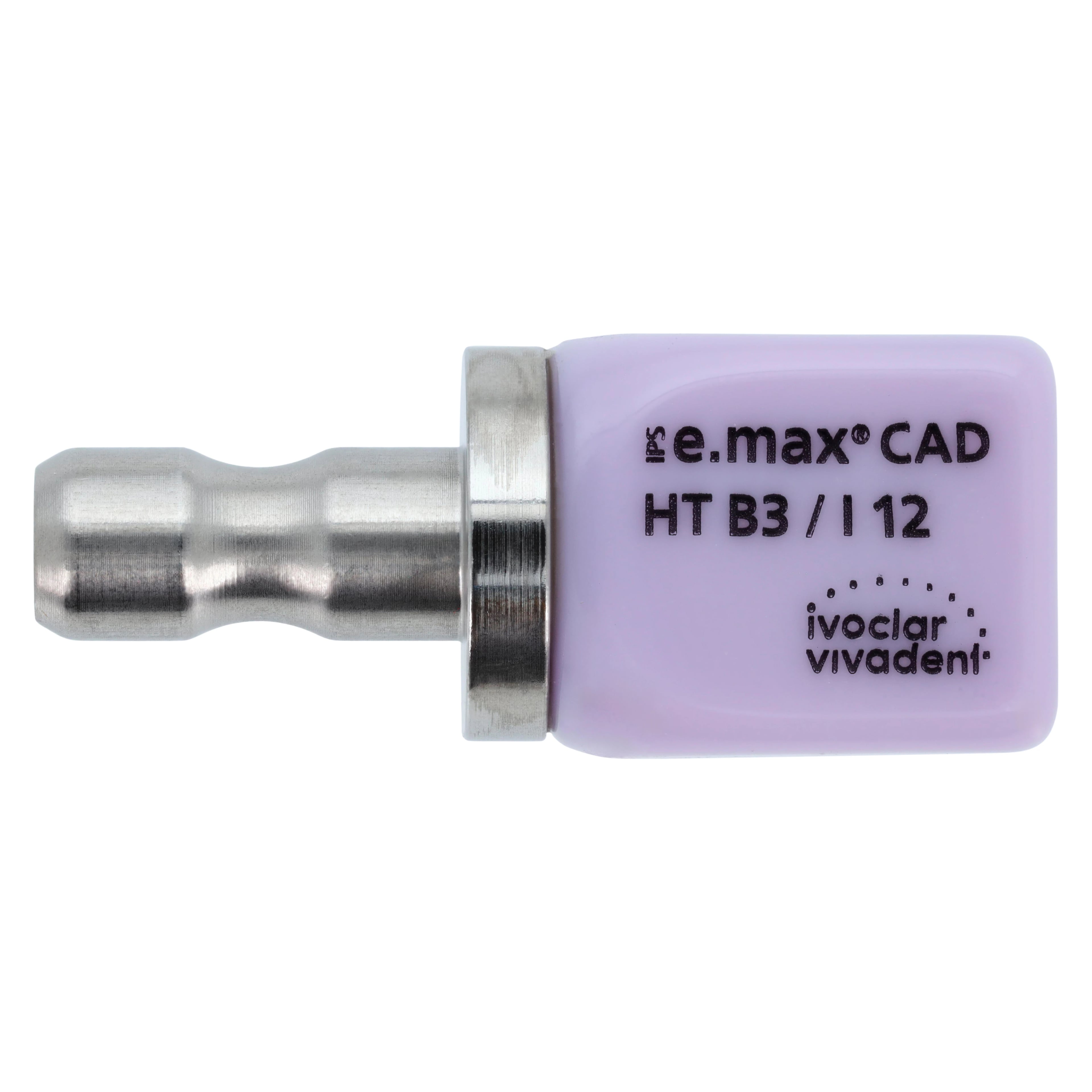 IPS e.max CAD HT (High Translucency) Lithium Disilicate Milling Block, Size I12, Shade B3, 5/Box