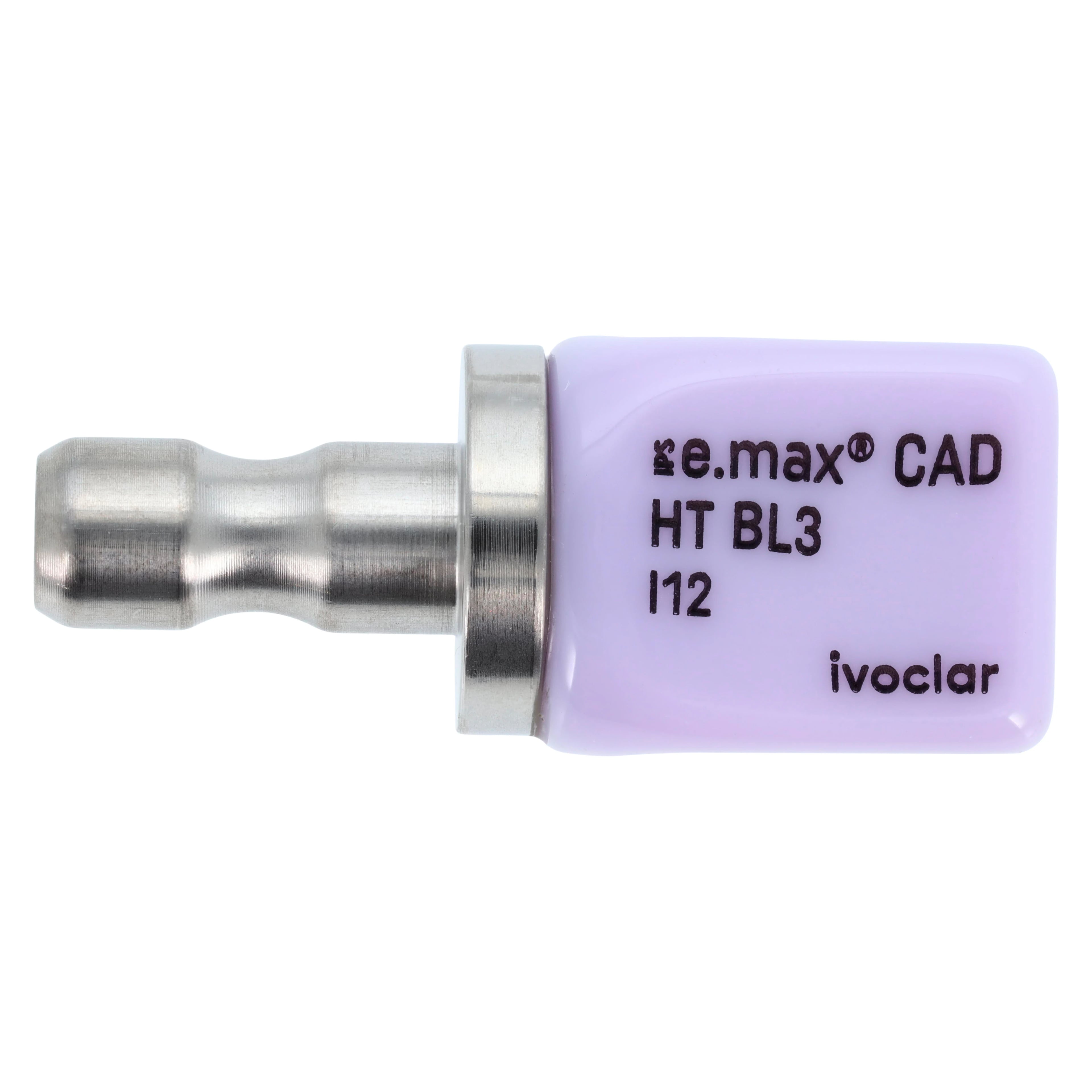 IPS e.max CAD HT Lithium Disilicate Milling Block, Size I12, Shade BL3, for CEREC/inLab, 5/Box