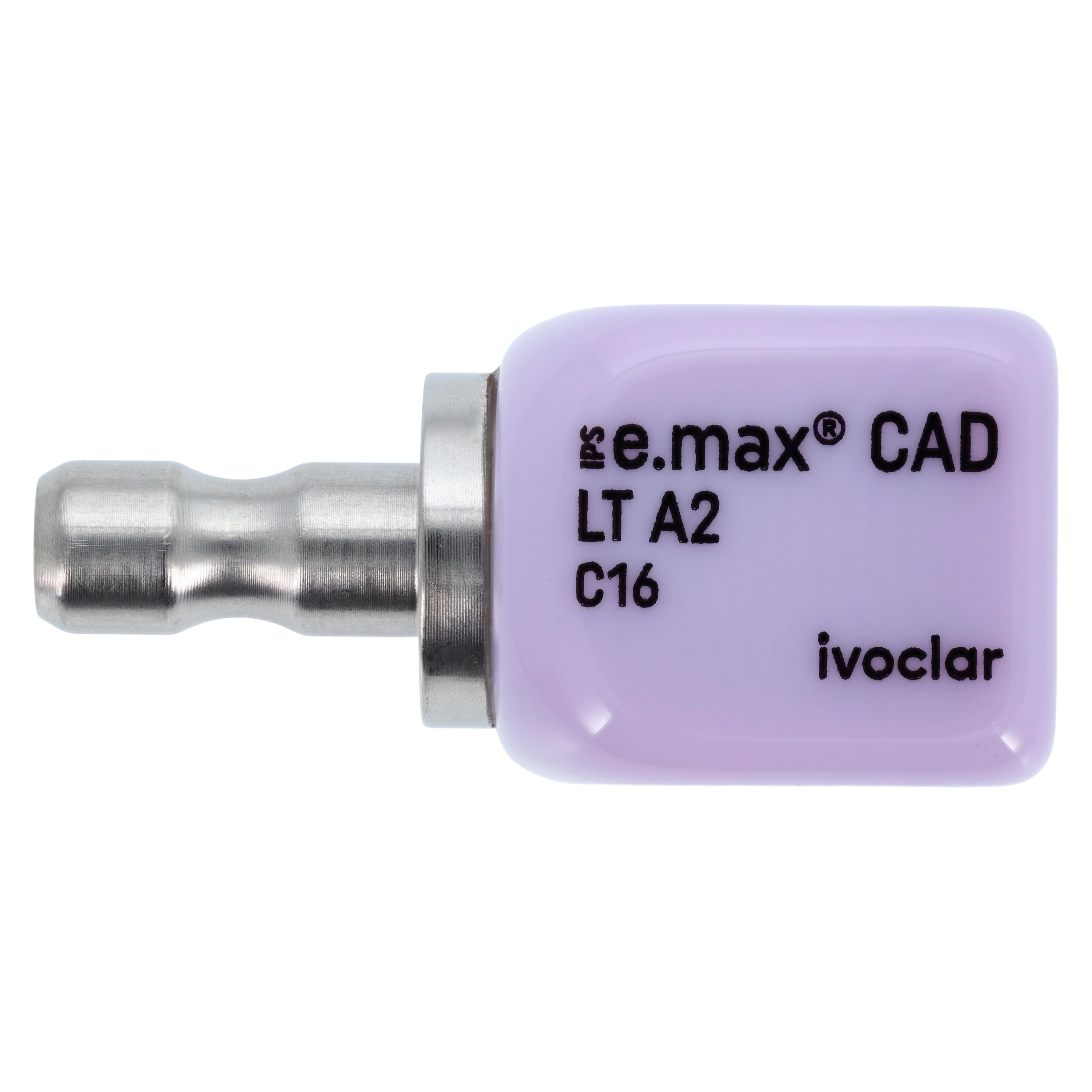 IPS e.max CAD LT (Low Translucency) Lithium Disilicate Milling Block, Size C16, Shade A2, for CEREC/inLab, 5/Box