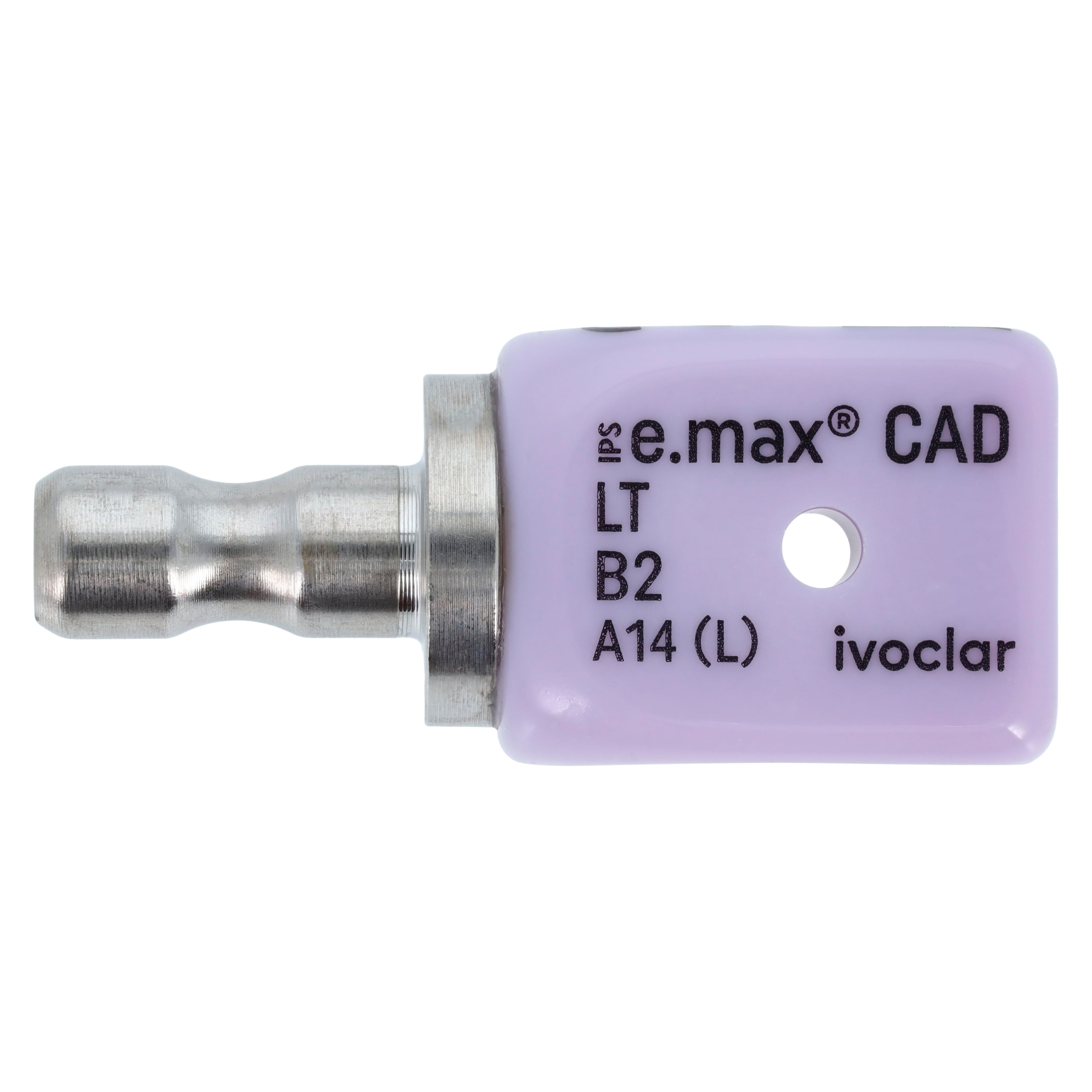 IPS e.max CAD LT A14 (L) Lithium Disilicate Milling Block, Shade B2, Low Translucency, 5/Pkg