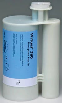 Virtual 380 VPS Impression Material, Regular Set, Heavy Body, Refill, 2 x 380 ml Cartridges, 594840AN