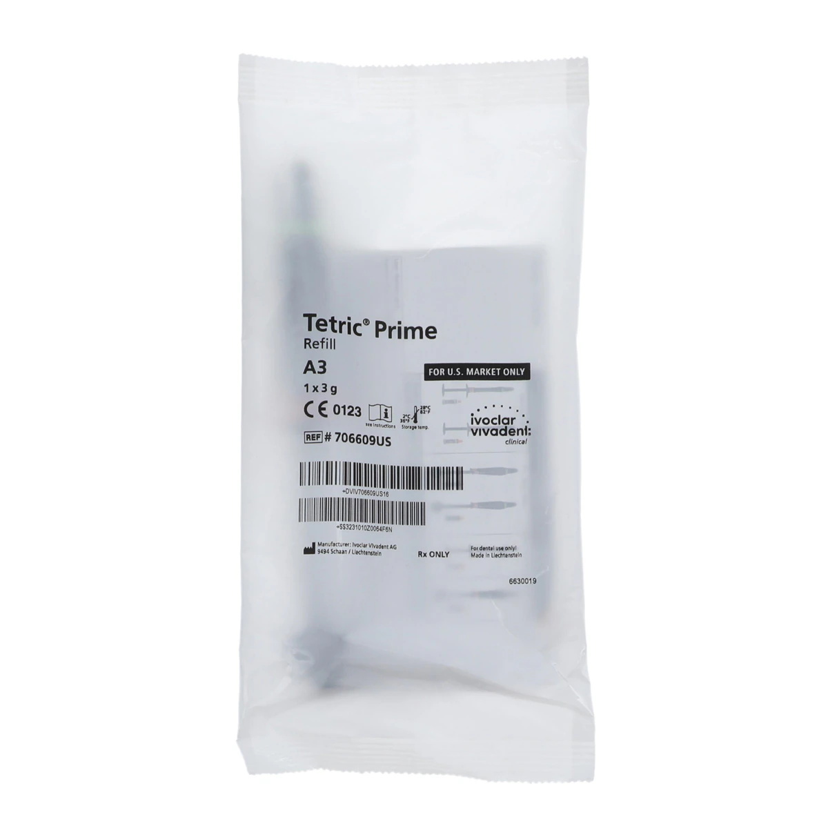 Tetric Prime Universal Composite Syringe Refill, Shade A3, 3 g, 706609WW