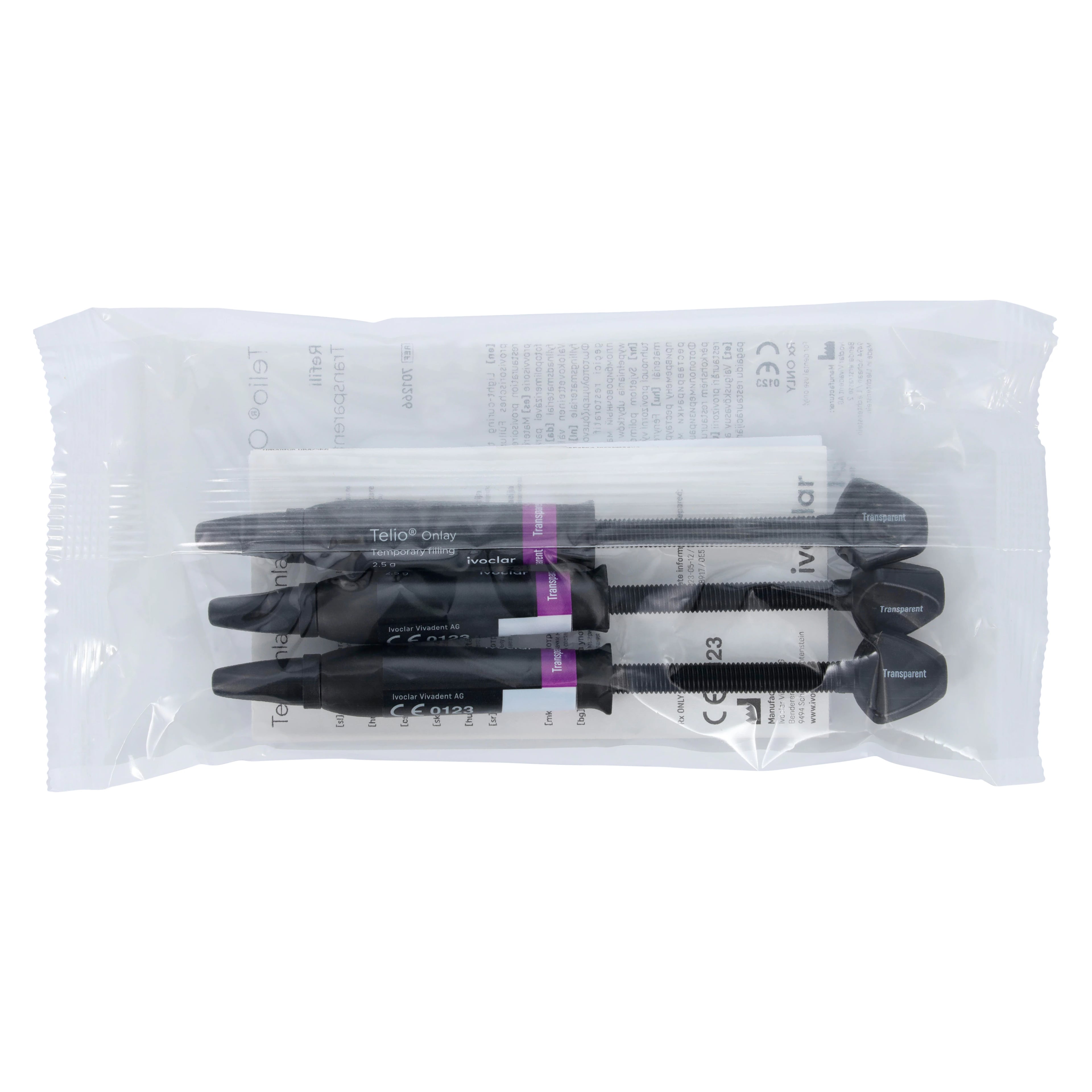 Telio CS Onlay Syringe Refill, Transparent, 2.5 g, Pack of 3, 701266