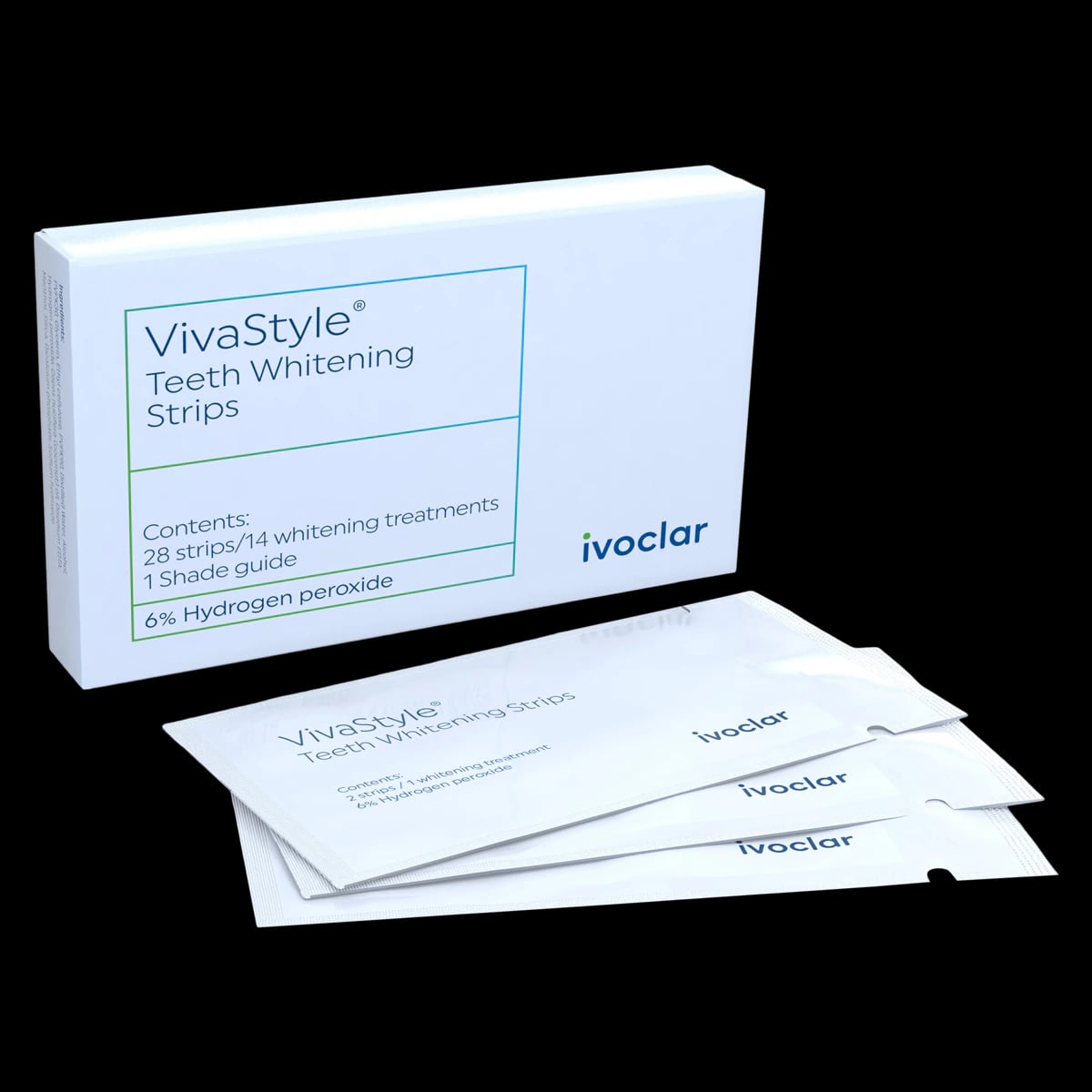 Ivoclar Vivadent VivaStyle Teeth Whitening Strips, 6% Hydrogen Peroxide, 14 Treatments (28 Strips), 756340