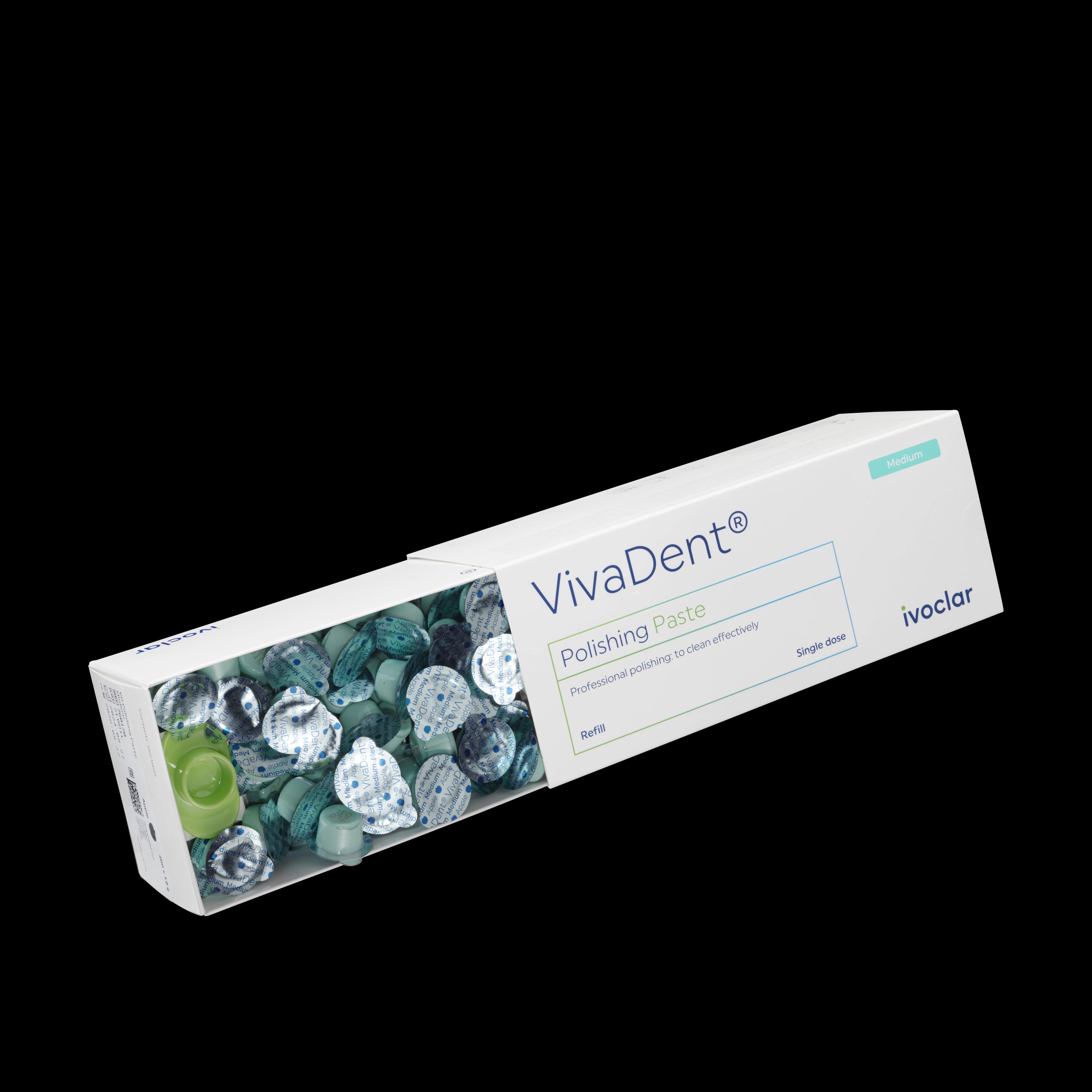VivaDent Polishing Paste Medium, Apple Flavor, Single-Use Cups, 1.8 g, 200/Box, 760120