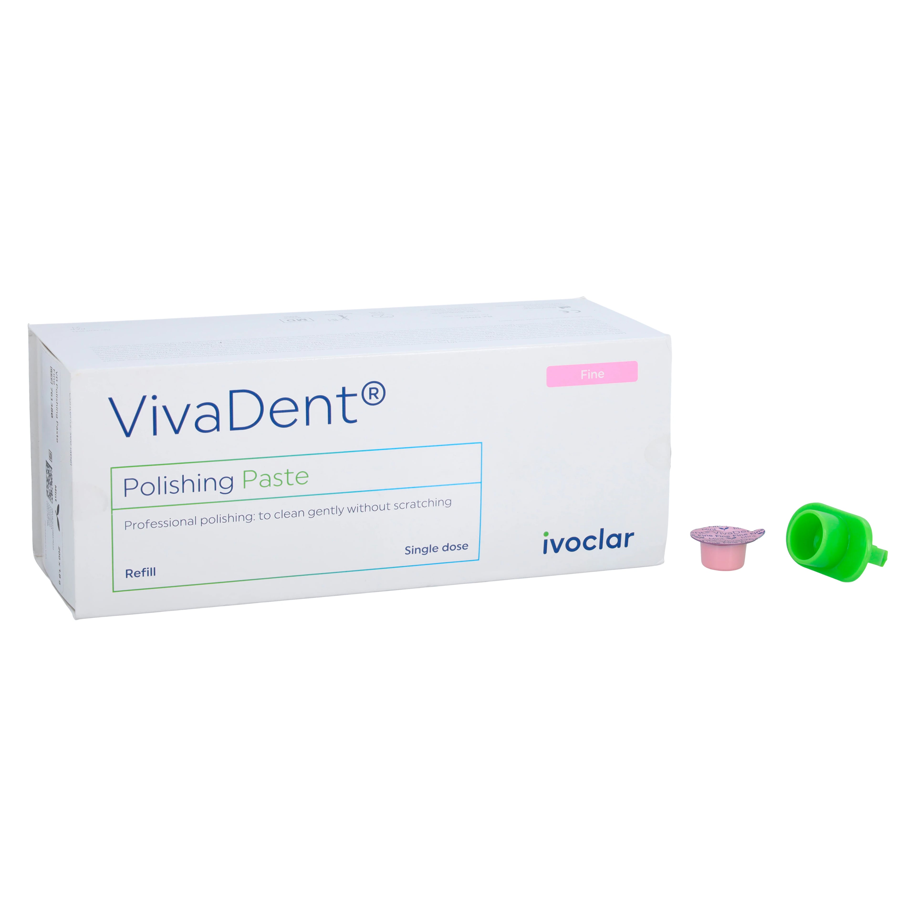 VivaDent Polishing Paste Fine, Mint, Single-Use Cups, 1.8 g, 200/Box, 761380