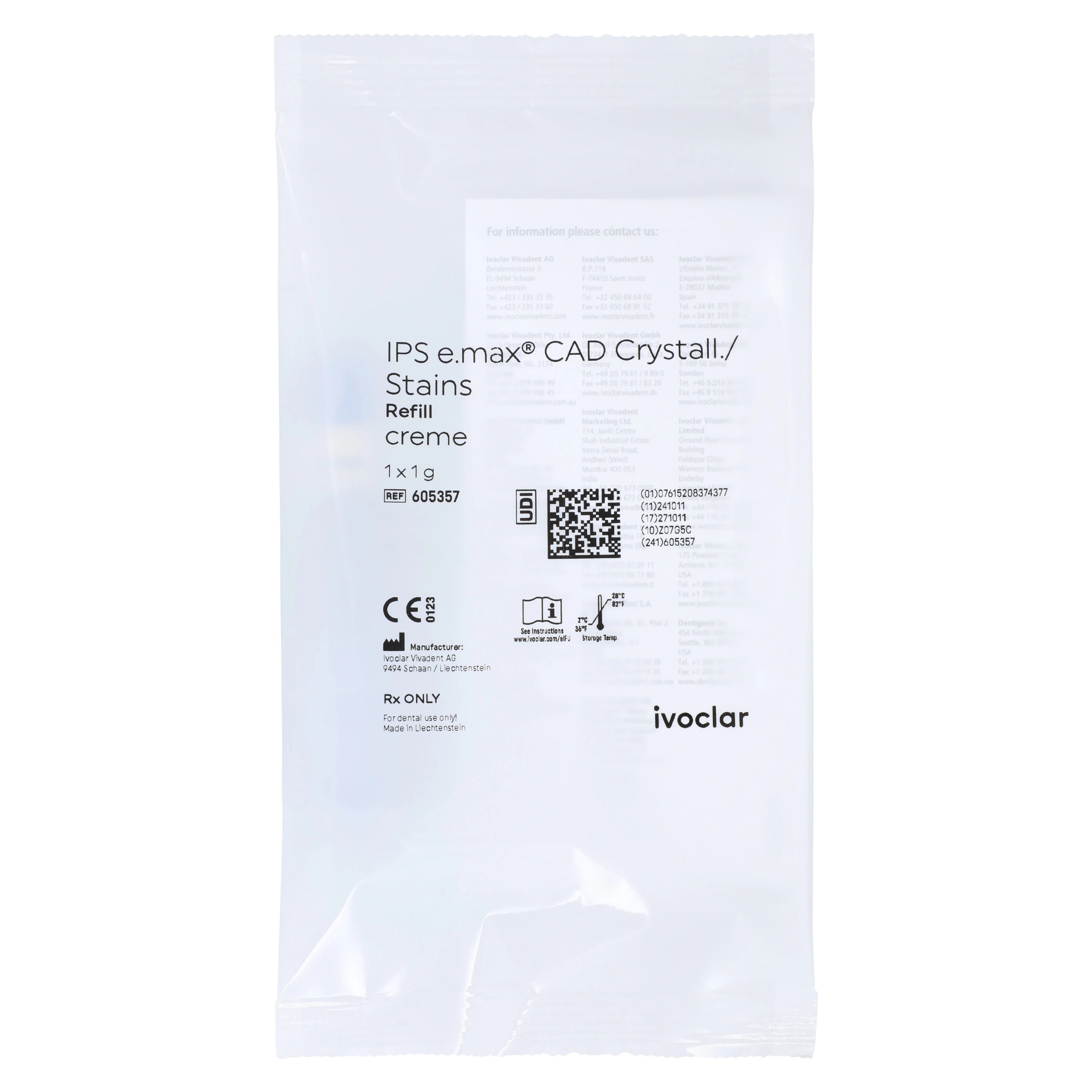 IPS e.max CAD Crystall Stains Crème 1g Syringe Refill