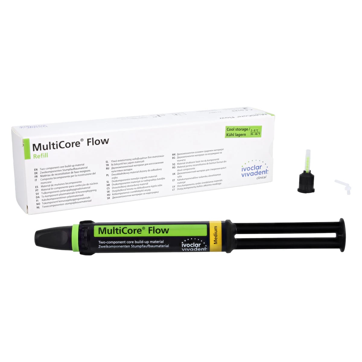 MultiCore Flow Dual-Cure Core Build-Up Material, Syringe Refill, Medium Shade (A3), 10 g, 604167AN