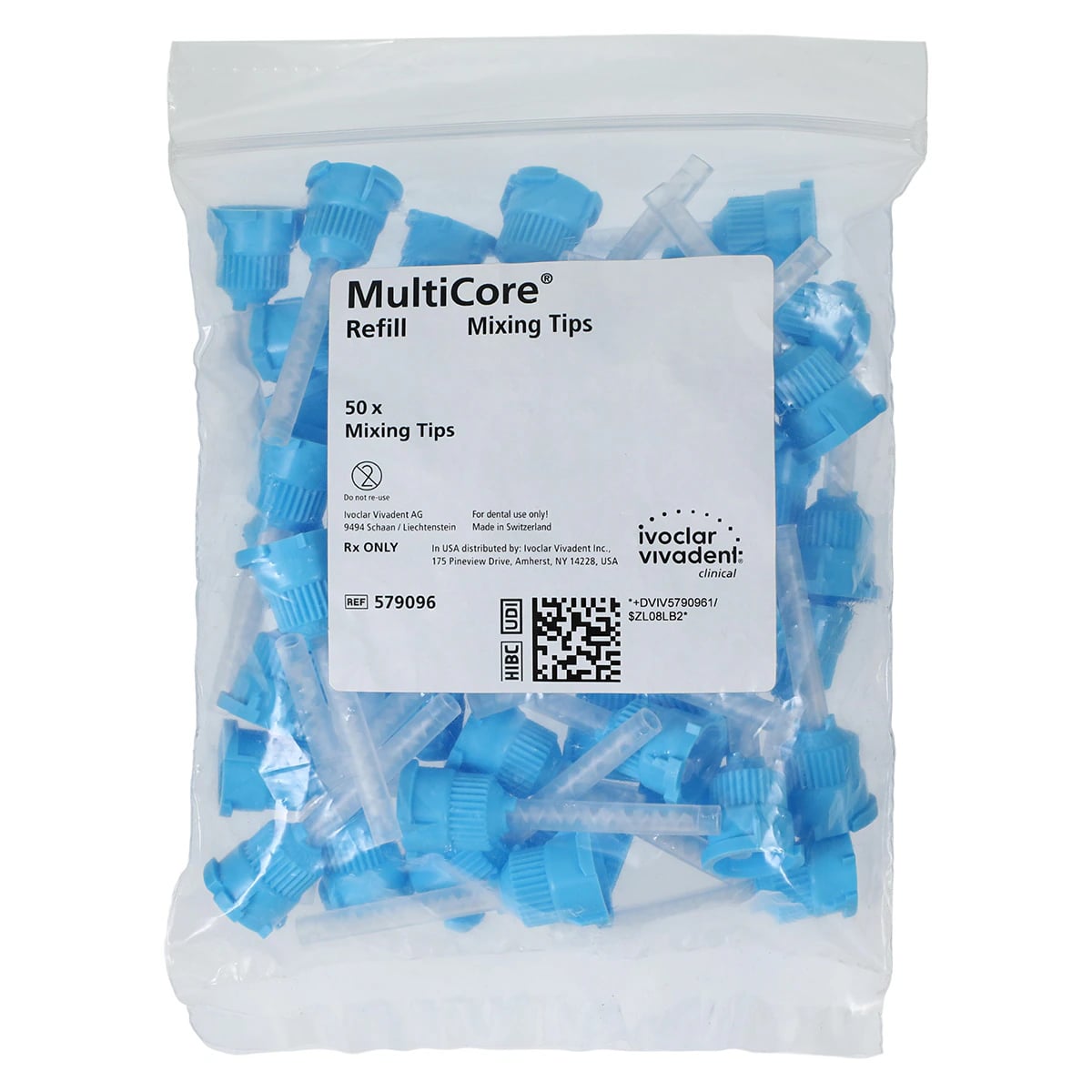 MultiCore Flow Mixing Tips, Blue, Refill Bag of 50