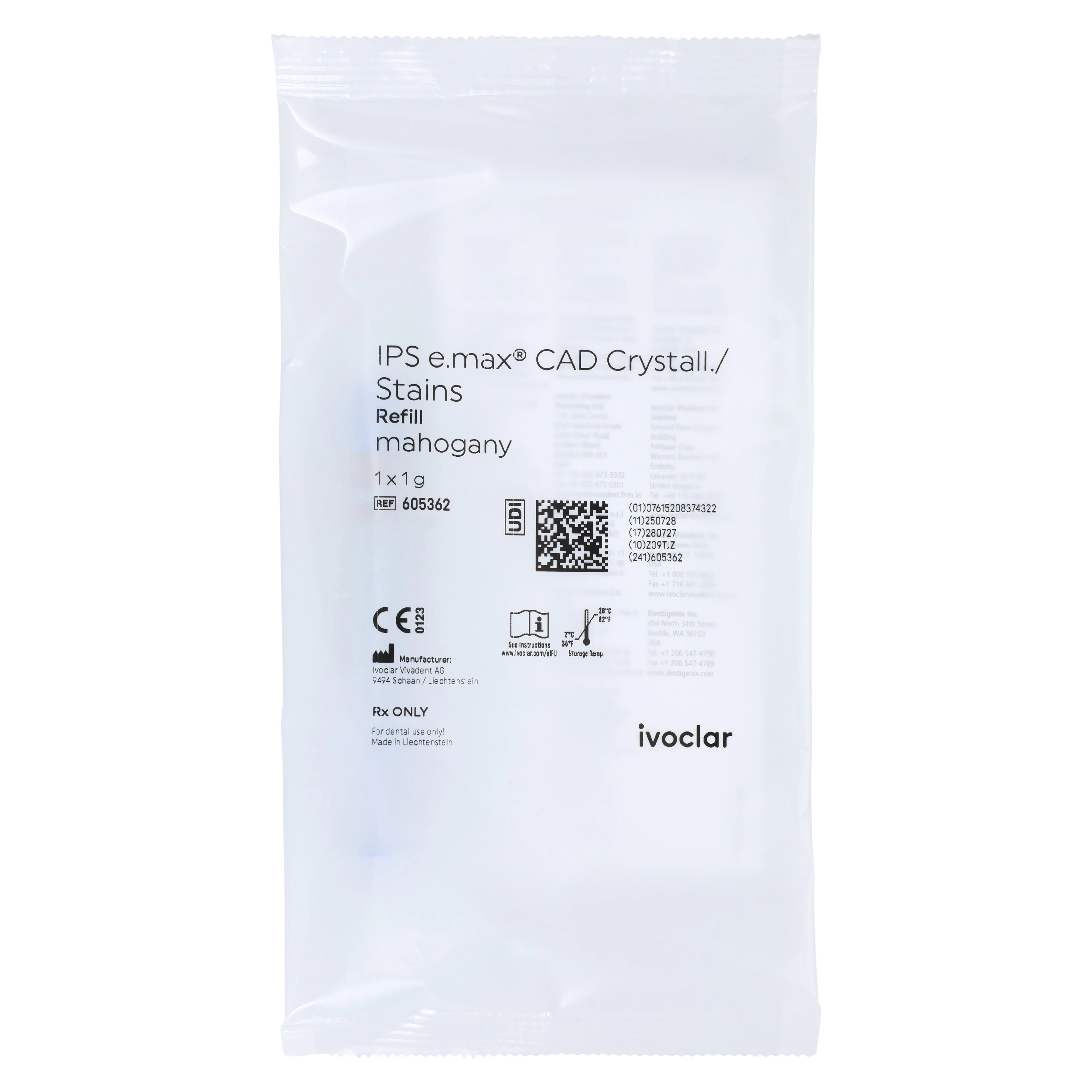 IPS e.max CAD Crystall Stains, Mahogany, 1g Syringe Refill
