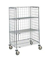 InterMetro Industries Medical Cart, 24" x 60", 4 Shelves, 4 Posts, 4 Casters