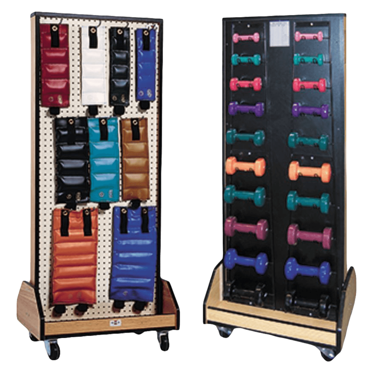 Combo Rack for Weights/Dumbbells with 3" Swivel Casters and Pegboard
