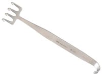 Miltex Freeman Rake Retractor, 7-1/4" Length, 1-1/2" Wide, 4 Prongs, In-Line, Stainless Steel, Each