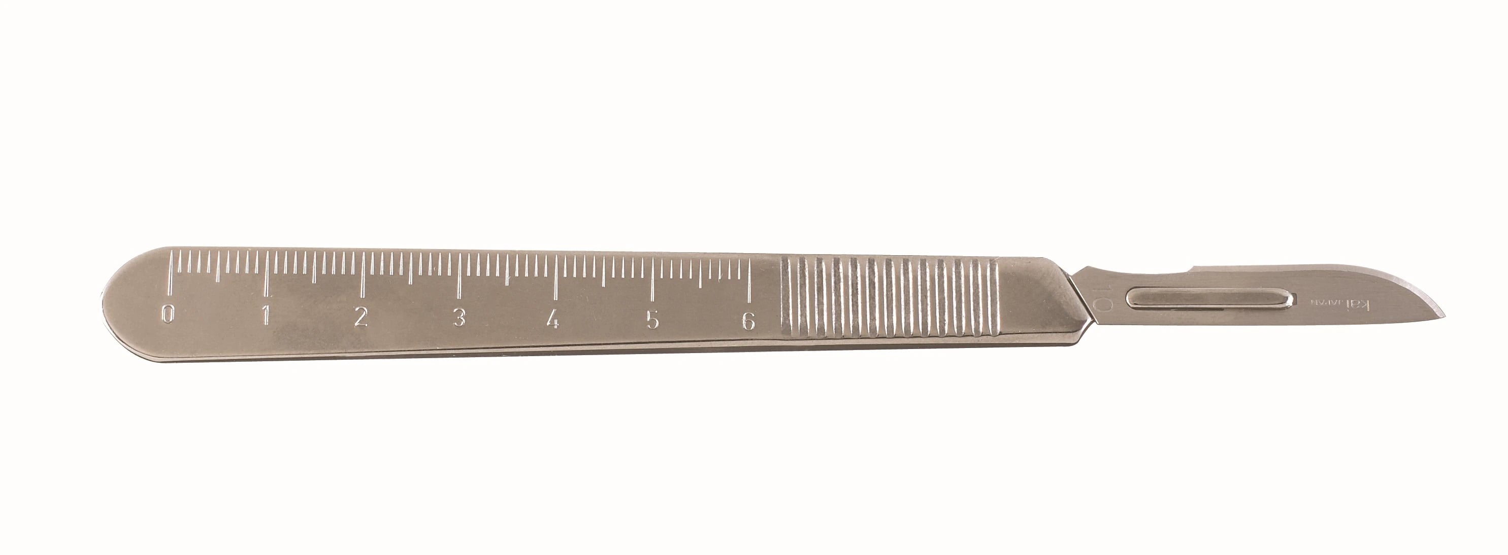Miltex-Integra #3 Scalpel Handle, Stainless Steel, 4-7/8" (125mm), Fits Blades #10-15C, Graduated in mm/cm
