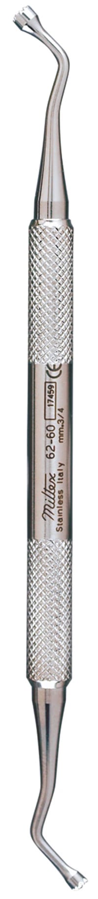 Miltex Bone Compactor, Serrated Tip, Bent Angle, Double End, 3/4 mm, 62-60