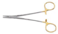 Miltex Carb-n-Sert Crile-Wood Needle Holder, Serrated Jaw, 8", Tungsten Carbide